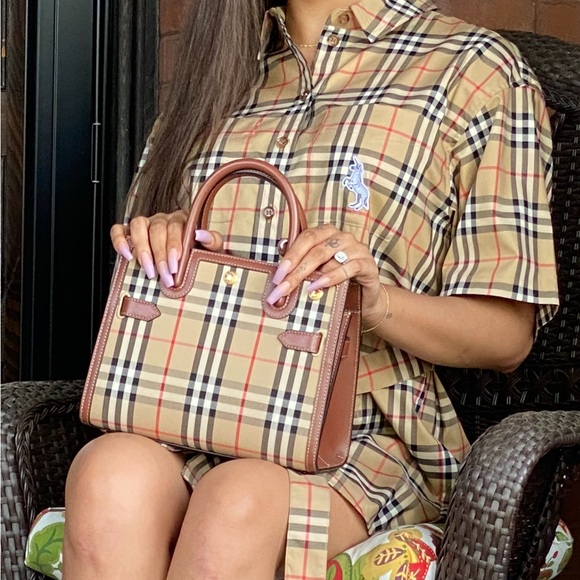 Burberry Handbags - Burberry Tan and Brown Mini Bag